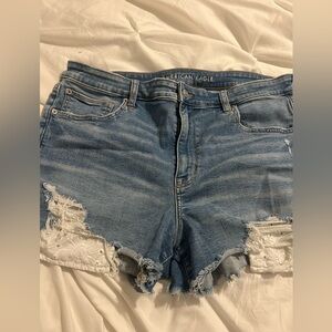 BUY 2 Pieces American Eagle Outfitters Distressed Denim Shorts black and blue